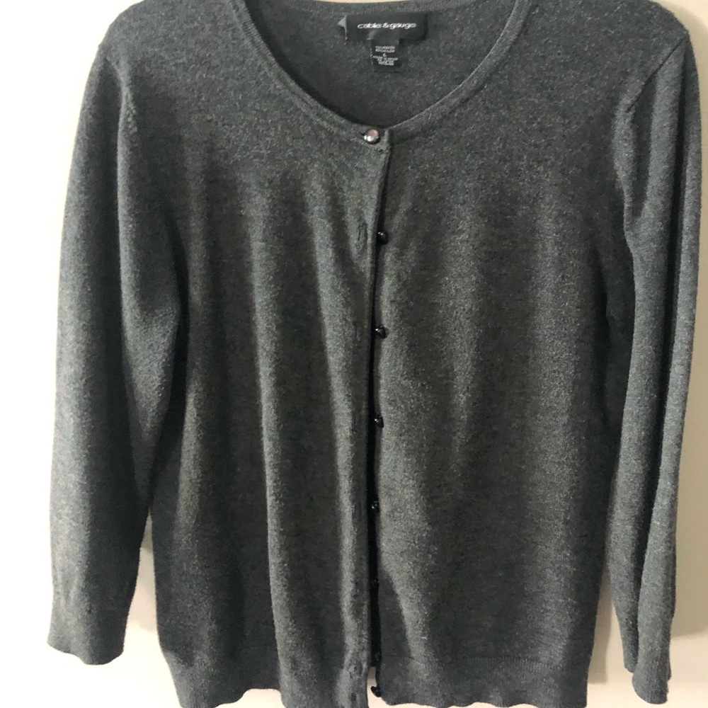 Cable & Gauge dark gray cardigan
